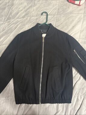 Sandro Cashmere Wool Blend Bomber Jacket